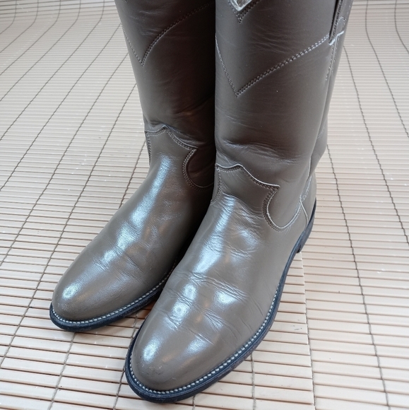 Justin Taupe Classic Roper Boot Lady 5.5 B/ Style - Picture 1 of 10